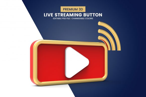 Download Modern 3d Live Streaming Button - Live streaming button Collection