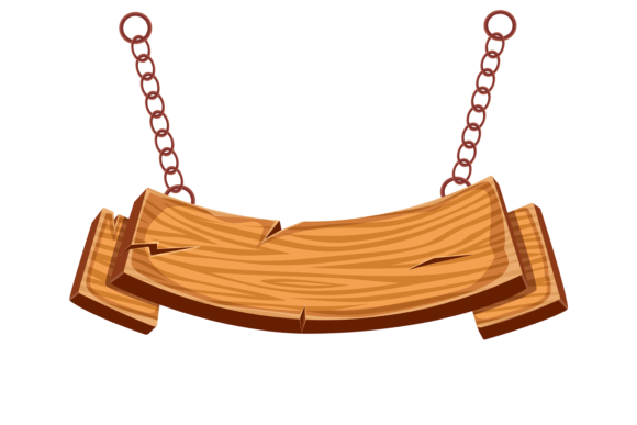 Download Cartoon Wooden Signboard Banner. Hanging - Banner Collection