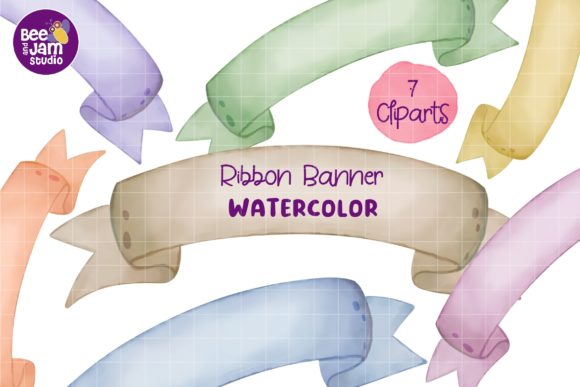 Download Watercolor Ribbon Banner Sublimation - Banner Collection