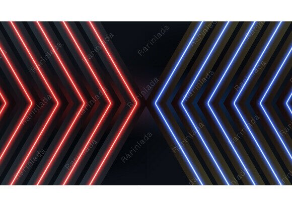 Download Red and Blue Arrows Glowing Neon Tech - Tech Collection