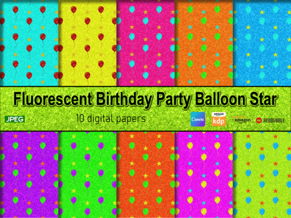 Download Fluorescent Birthday Party Balloon Star - Fluorescent Collection
