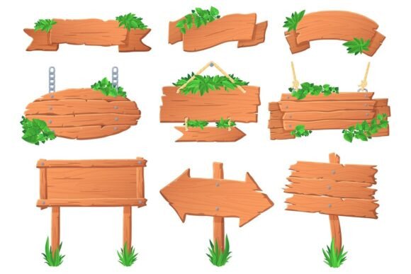 Download Wooden Signboard with Leaves. Tropical - Signboard Collection