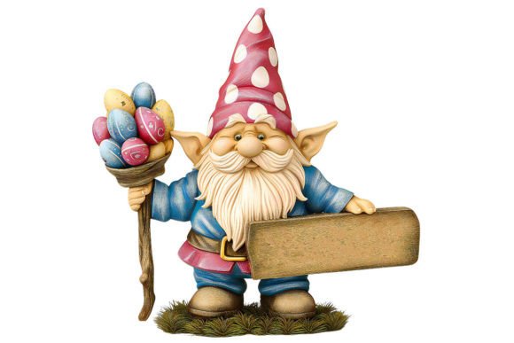 Download Easter Gnome with Signboard Clipart - Premium Bundle