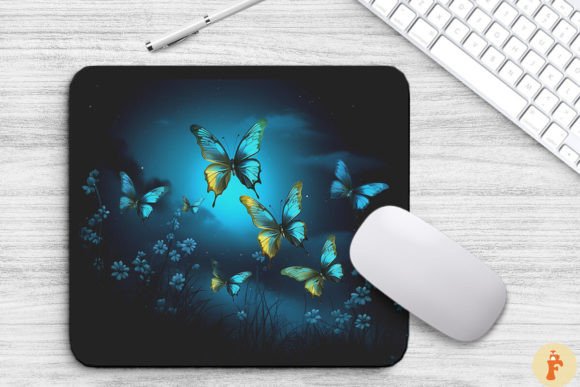Download Fluorescent Butterflies at Moon Night - Fluorescent Collection