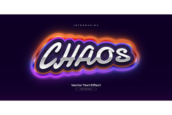 Download Chaos Text in Game Style and Neon Effect - Game Collection